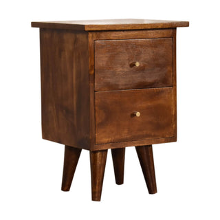 Nordic Platform Bedside Table in Chestnut Finish