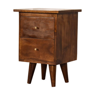 Nordic Platform Bedside Table in Chestnut Finish