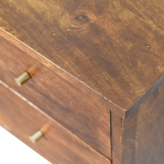 Nordic Platform Bedside Table in Chestnut Finish