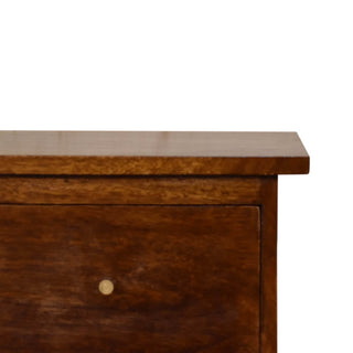 Nordic Platform Bedside Table in Chestnut Finish