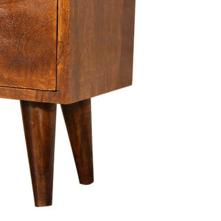 Nordic Platform Bedside Table in Chestnut Finish
