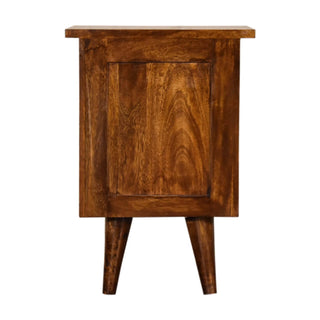 Nordic Platform Bedside Table in Chestnut Finish