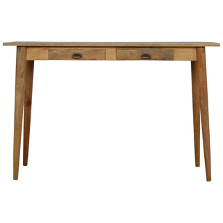 2-Drawer Nordic Desk in Mango Wood with Oak Finish