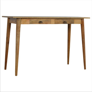2-Drawer Nordic Desk in Mango Wood with Oak Finish