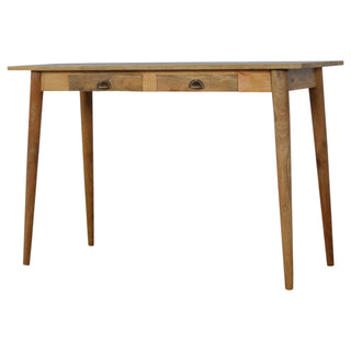 2-Drawer Nordic Desk in Mango Wood with Oak Finish