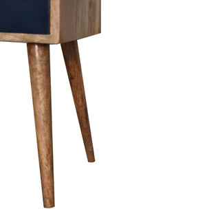 Narrow 1-Drawer, 1-Shelf Bedside Table in Navy