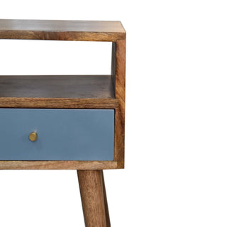 Narrow Bedside Table, Blue