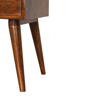 Mango Wood Bedside Table – 1 Drawer & 1 Shelf, Chestnut Finish