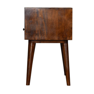 Mango Wood Bedside Table – 1 Drawer & 1 Shelf, Chestnut Finish