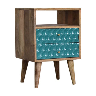 Honeycomb Bedside Table, Teal