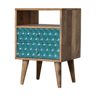 Honeycomb Bedside Table, Teal