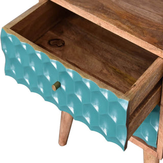 Honeycomb Bedside Table, Teal