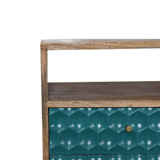 Honeycomb Bedside Table, Teal