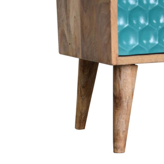 Honeycomb Bedside Table, Teal