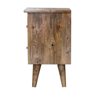 Nordic Bedside Table with 2 Drawers in Oak Finish