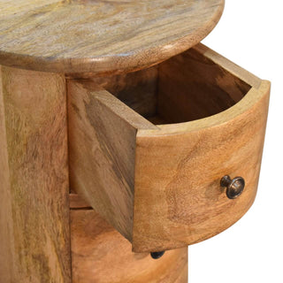 Narrow 3 Drawer Drum Chest in Oak Finish