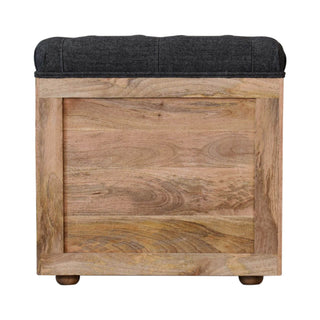 4-Slot Upholstered and Mango Wood Shoe Storage Bench