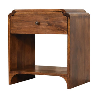 Newton Mango Wood Bedside Table, Chestnut Finish