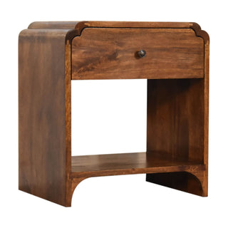 Newton Mango Wood Bedside Table, Chestnut Finish