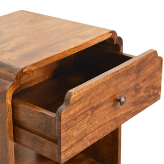 Newton Mango Wood Bedside Table, Chestnut Finish