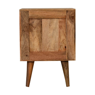 Mango Wood Ivy Bedside Table with Brass Plated Drawer Accents