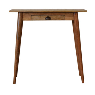 Solid Mango Wood Narrow Desk – 1 Drawer, Chestnut Finish