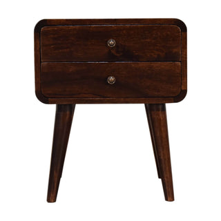 Mango Wood Bedside Table with Walnut Finish