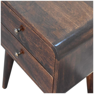 Mango Wood Bedside Table with Walnut Finish