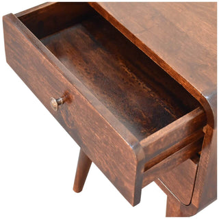 Mango Wood Bedside Table with Walnut Finish