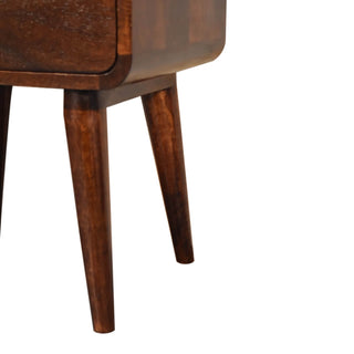 Mango Wood Bedside Table with Walnut Finish