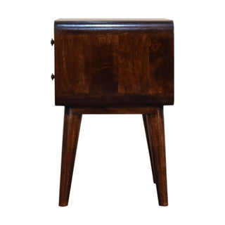 Mango Wood Bedside Table with Walnut Finish