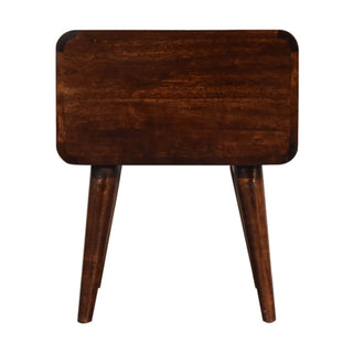 Mango Wood Bedside Table with Walnut Finish