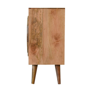 Larissa Two-Door Cabinet – Mango Wood with Rattan Accents
