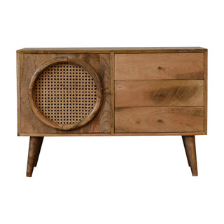Mango Wood Larissa Sideboard with 3 Drawers and 1 Cabinet, Oak Finish