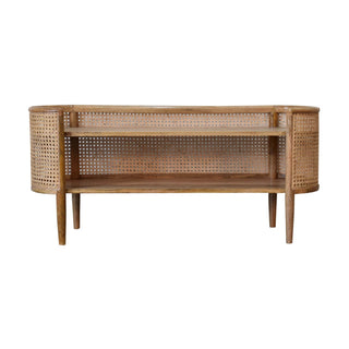 Larissa Mango Wood and Rattan Shelving Unit