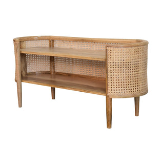 Larissa Mango Wood and Rattan Shelving Unit