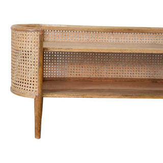 Larissa Mango Wood and Rattan Shelving Unit