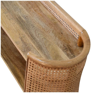 Larissa Mango Wood and Rattan Shelving Unit