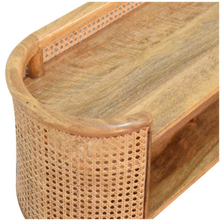 Larissa Mango Wood and Rattan Shelving Unit