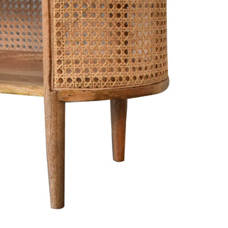 Larissa Mango Wood and Rattan Shelving Unit