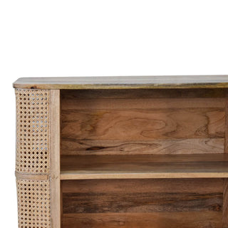 Mango Wood & Rattan Larissa Open Shelf Cabinet