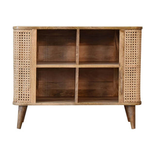 Larissa Mango Wood and Rattan Display Cabinet