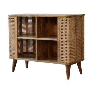 Larissa Mango Wood and Rattan Display Cabinet