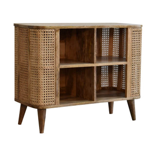 Larissa Mango Wood and Rattan Display Cabinet