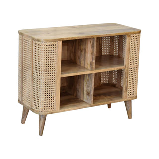Larissa Mango Wood and Rattan Display Cabinet
