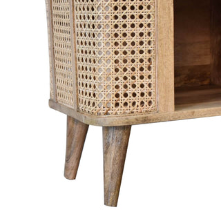 Larissa Mango Wood and Rattan Display Cabinet