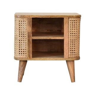 Mango Wood and Rattan Larissa Bedside Table