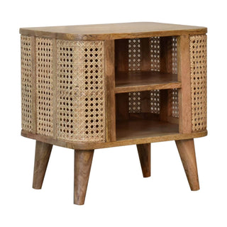 Mango Wood and Rattan Larissa Bedside Table