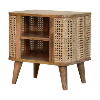 Mango Wood and Rattan Larissa Bedside Table
