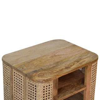 Mango Wood and Rattan Larissa Bedside Table
